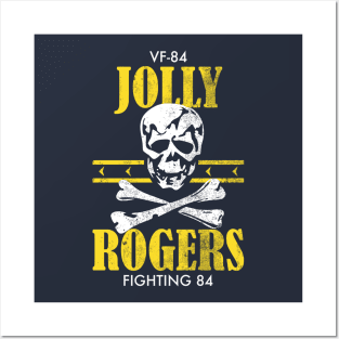 VF-84 Jolly Rogers (Front & Back distressed logo) Posters and Art